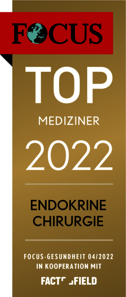Endokrine Chirugie Auszeichnung als Top-Mediziner 2022 vom Focus